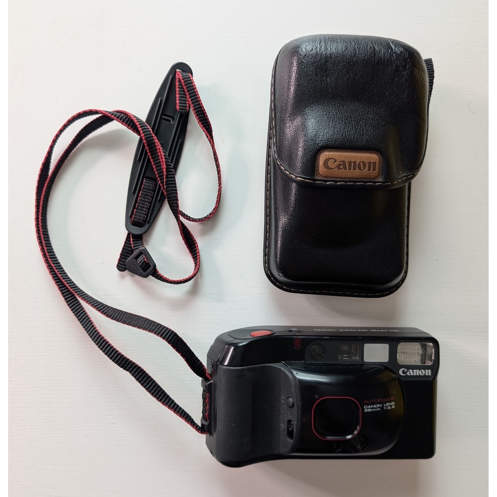 Canon Sure Shot Supreme Film Camera 38mm 1:2.8 Lens Case Strap New Battery